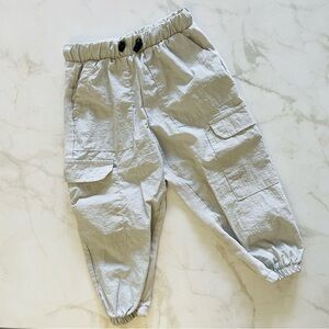 Zara EUC 12-18M Baby Toddler Gray Elastic Waist Cargo Pants
